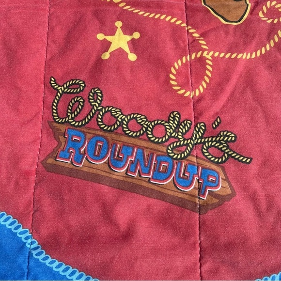 VTG Disney Toy Story Reversible Comforter Buzz Lightyear Woody’s Roundup 90s GUC - Picture 10 of 15
